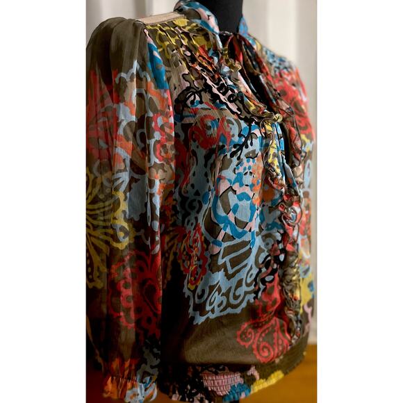 DEPT Multicolor Sheer Tunic Size Medium - Picture 4 of 5